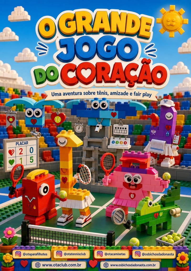 Capa do Livrinho de Colorir O Grande Jogo do Coração — Os Bichos da Dona Öta